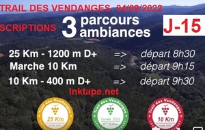 TRAIL DES VENDANGES 2022 : J-15